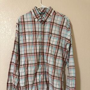 Cinch Men's Grey Plaid Print Button Down Western Shirt SIZE L